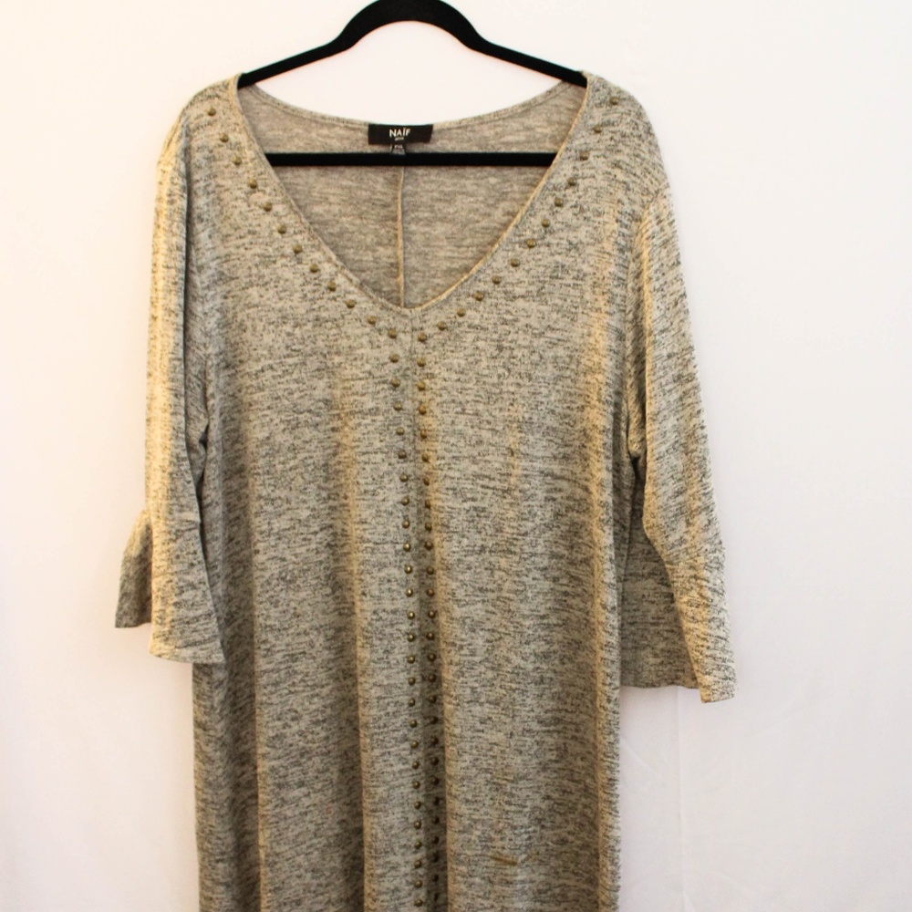 Tan 3/4 Sleeve Dress